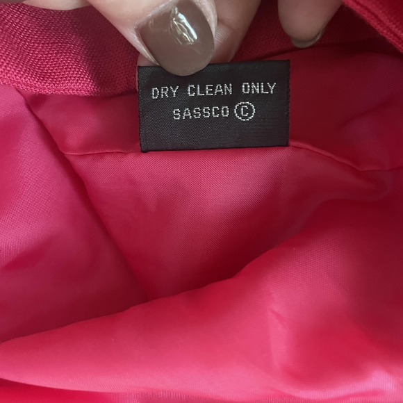 Vintage 90s Sasson Blazer Women 12 Pink Double Breasted Lined Career Jacket - Picture 14 of 14